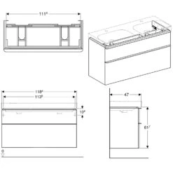 Geberit Smyle Square Waschtischunterschrank 118,4 Cm Für Doppelwaschtisch -Badmöbel Verkäufe hersteller geberit badkeramik smyle badmoebel square 2655190