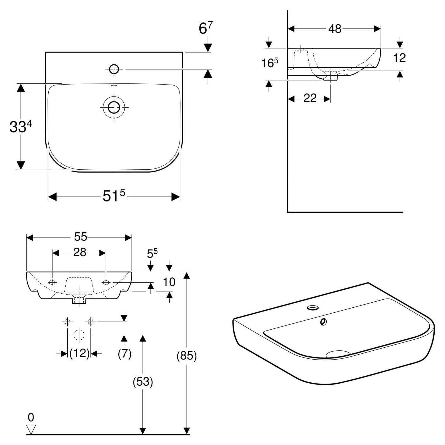 Geberit Smyle Waschtisch 55 Cm 2 Geberit Smyle Waschtisch 55 Cm – Bild 2