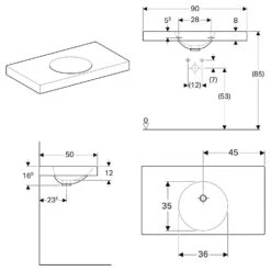 Geberit Preciosa II Waschtisch 90 X 50 Cm Ohne Hahnloch Und Überlauf