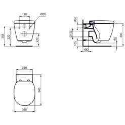 Ideal Standard Connect Wandtiefspülklosett AquaBlade -Badmöbel Verkäufe hersteller ideal standard connect wc wandtiefspuelklosett 1035451