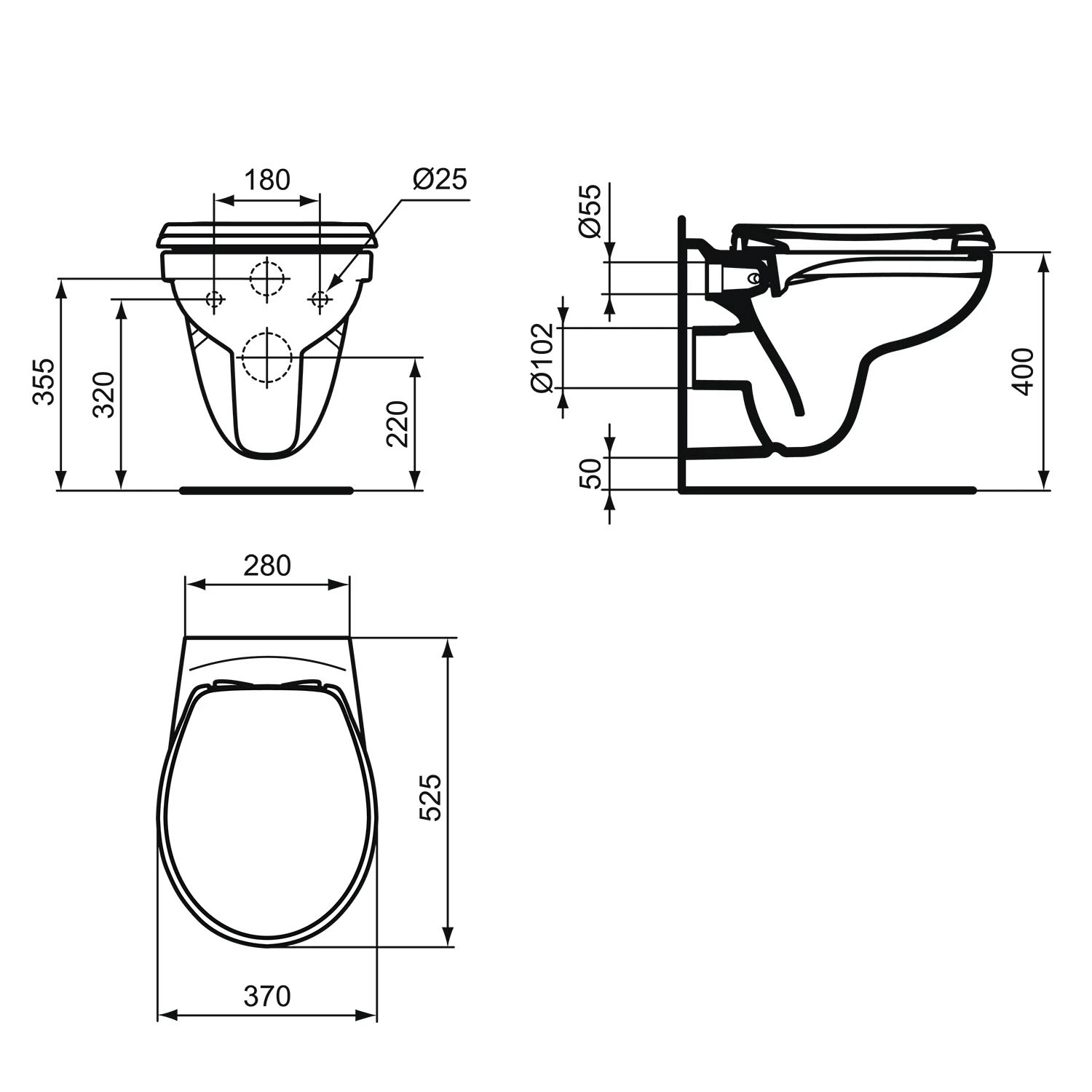 Ideal Standard Eurovit Wandtiefspül-WC, Spülrandlos, Mit WC-Sitz 4 Ideal Standard Eurovit Wandtiefspül-WC, Spülrandlos, Mit WC-Sitz – Bild 4