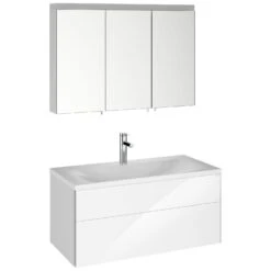 Keuco Royal Reflex Waschtisch Mit Waschtischunterschrank Und LED-Spiegelschrank, 100 Cm