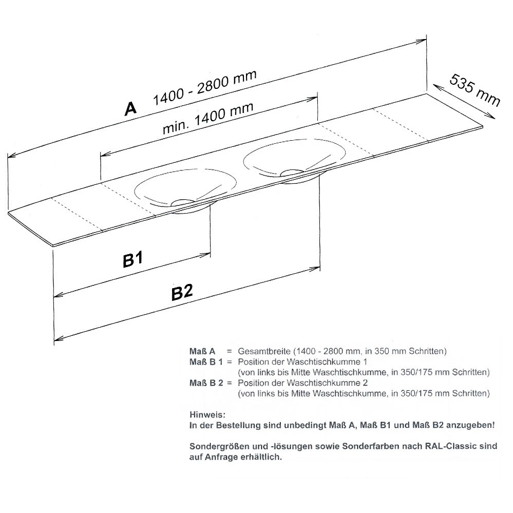 Keuco Edition 11 Varicor-Doppelwaschtisch 175 Cm 2 Keuco Edition 11 Varicor-Doppelwaschtisch 175 Cm – Bild 2