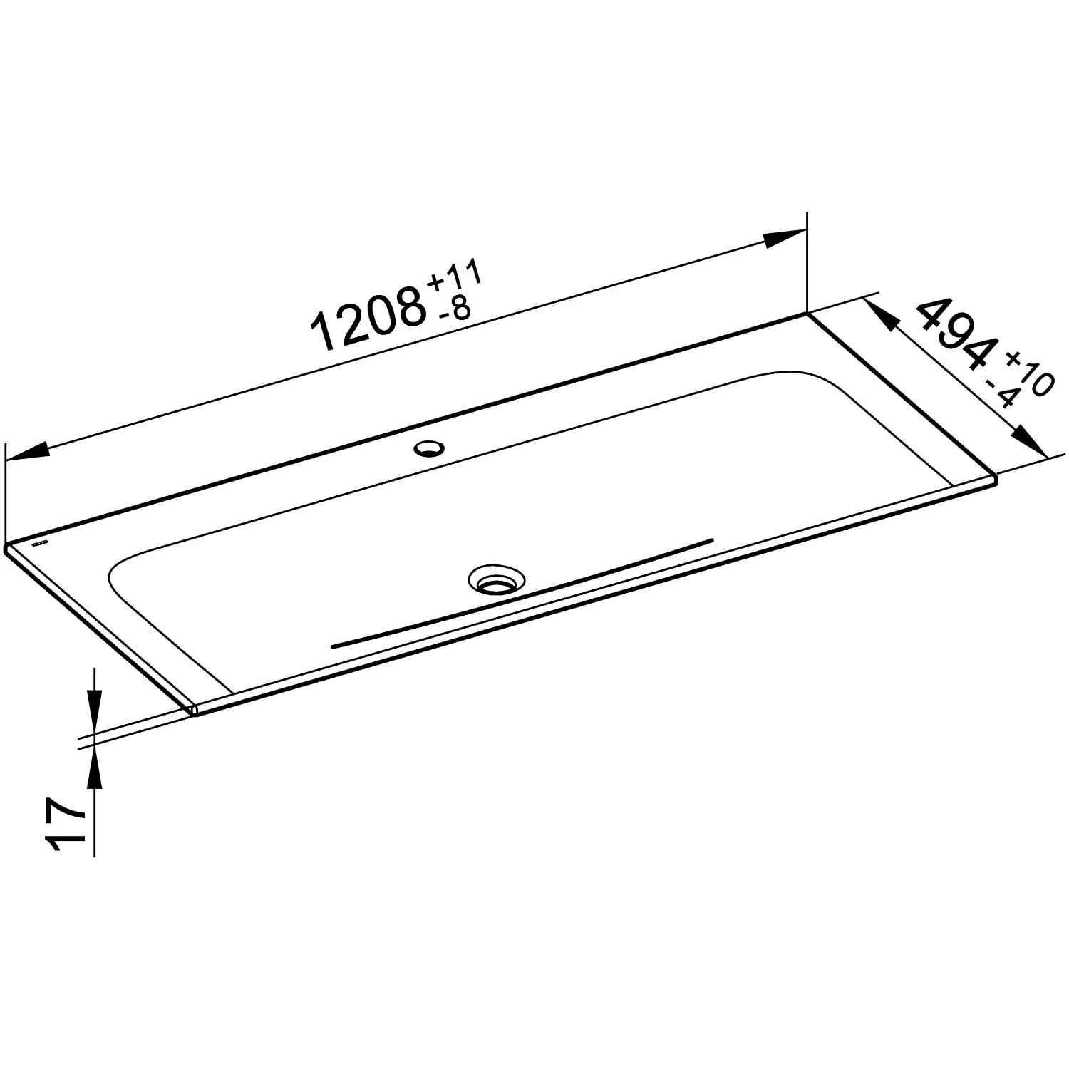 Keuco X-Line Keramik-Waschtisch Mit 1 Hahnloch 120,5 X 49,3 Cm 2 Keuco X-Line Keramik-Waschtisch Mit 1 Hahnloch 120,5 X 49,3 Cm – Bild 2