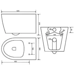 Kronenbach Tube Wand-WC-Set Spülrandlos Inkl. WC-Sitz Slim -Badmöbel Verkäufe hersteller kronenbach badkeramik wc tube wand 1914556