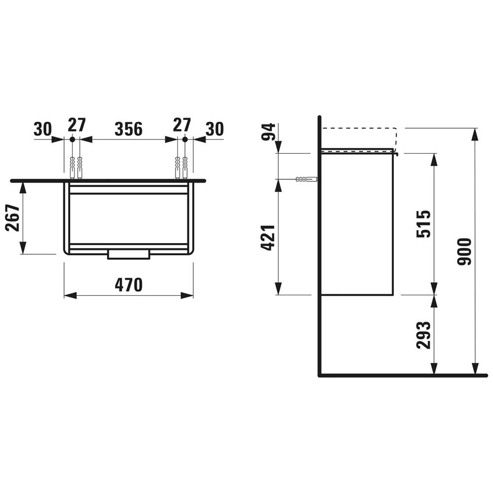 LAUFEN Base Waschtischunterbau 47 X 26,5 Cm, Scharnier Rechts 3 LAUFEN Base Waschtischunterbau 47 X 26,5 Cm, Scharnier Rechts – Bild 3