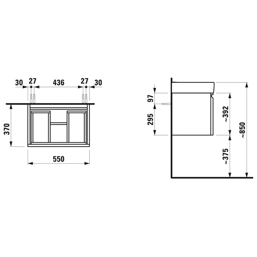 LAUFEN Pro S Waschtischunterbau 55 Cm Mit 1 Auszug Mit Innenschublade 2 LAUFEN Pro S Waschtischunterbau 55 Cm Mit 1 Auszug Mit Innenschublade – Bild 2