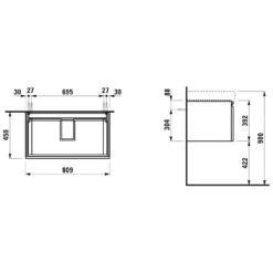 LAUFEN Pro S Waschtischunterbau 81 Cm Mit 1 Auszug Und Innenschublade