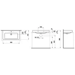 LAUFEN Pro S Aufsatzwaschtisch 85 Cm Mit 3 Hahnlöchern Und Überlauf