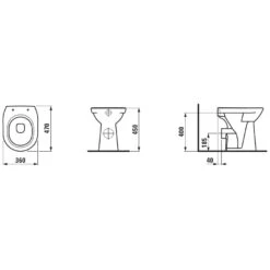LAUFEN Pro Stand-WC Tiefspüler Abgang Waagerecht