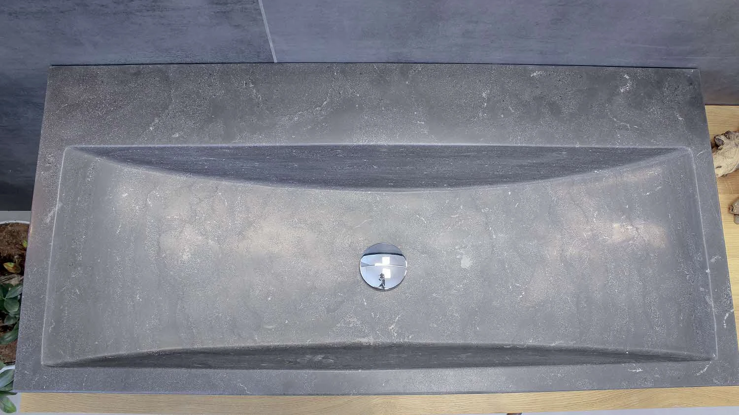 Stone Naturstein Aufsatzwaschtisch Anthrazit 100 Cm, Ohne Hahnloch 1 Stone Naturstein Aufsatzwaschtisch Anthrazit 100 Cm, Ohne Hahnloch