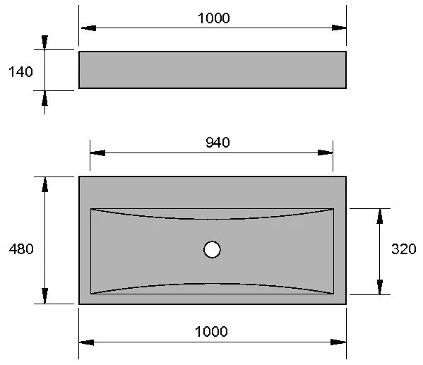 Stone Naturstein Aufsatzwaschtisch Anthrazit 100 Cm, Ohne Hahnloch 2 Stone Naturstein Aufsatzwaschtisch Anthrazit 100 Cm, Ohne Hahnloch – Bild 2