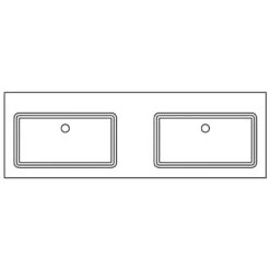 Pelipal Serie 6010 (Solitaire) Mineralmarmor-Doppelwaschtisch 153 Cm, Ohne Hahnlöcher