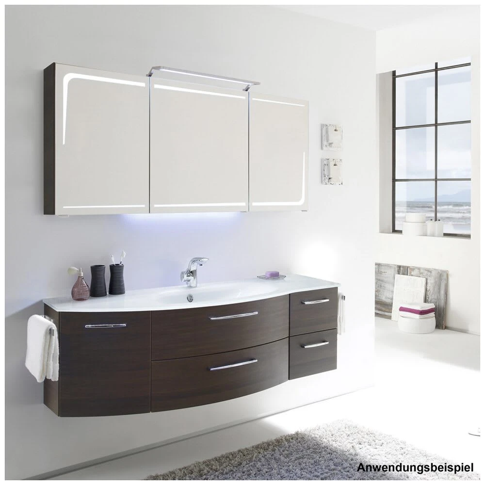 Pelipal Serie 7005 (Solitaire) Glas-Waschtisch 152 Cm Mit Abrundung Links 1 Pelipal Serie 7005 (Solitaire) Glas-Waschtisch 152 Cm Mit Abrundung Links