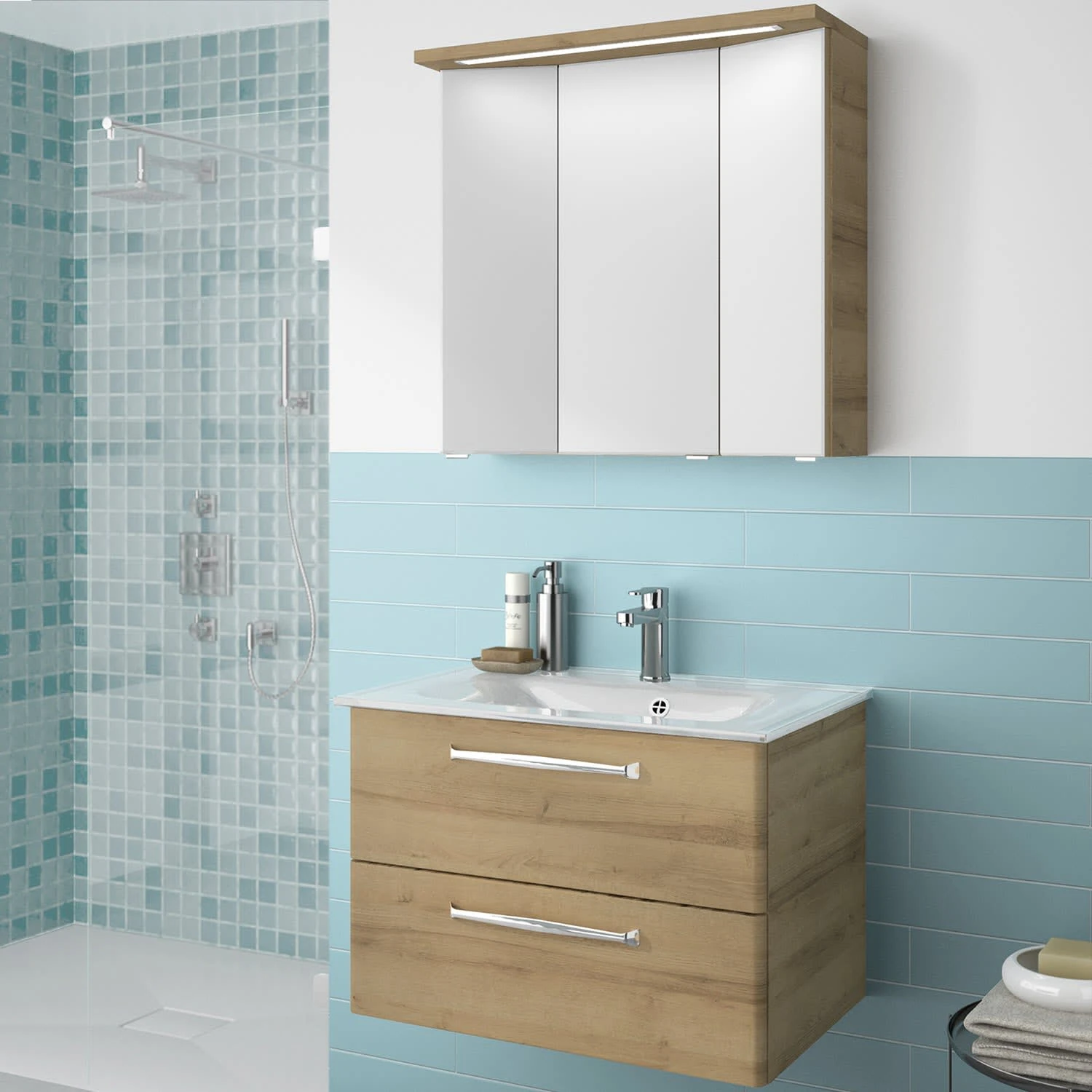 Pelipal Trentino Möbelkombination Mit Glaswaschtisch 77 Cm, SPS 3D 1 Pelipal Trentino Möbelkombination Mit Glaswaschtisch 77 Cm, SPS 3D