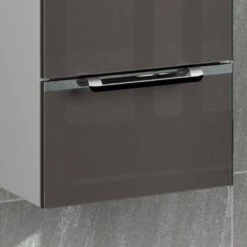 Pelipal Trentino Möbelkombination Mit Glaswaschtisch 107 Cm, SPS Mit LED Aufbauleuchte