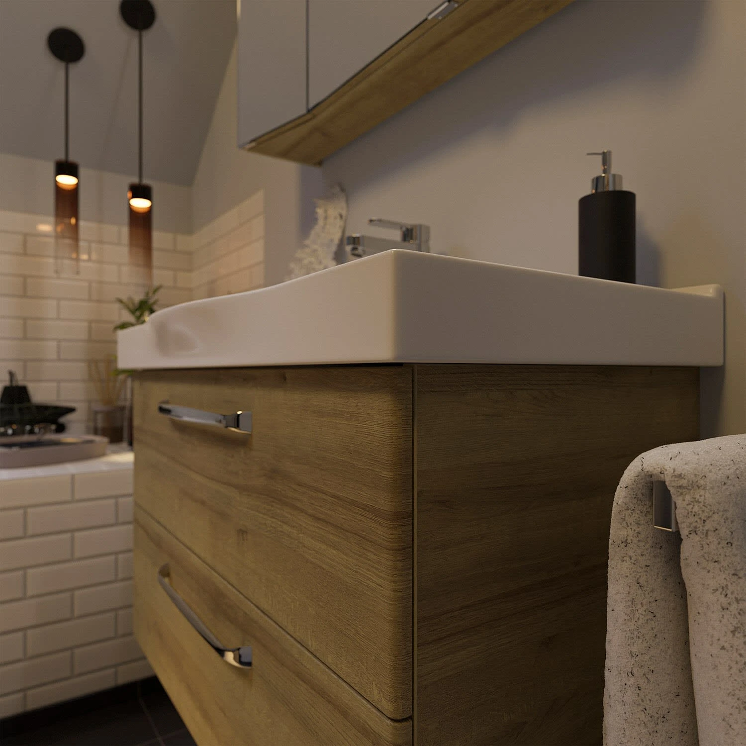 Pelipal Trentino Möbelkombination Mit Keramikwaschtisch 92 Cm, SPS 3D Mit LED Leuchte Im Kranzboden 3 Pelipal Trentino Möbelkombination Mit Keramikwaschtisch 92 Cm, SPS 3D Mit LED Leuchte Im Kranzboden – Bild 3