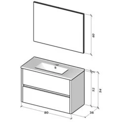 Riho Porto Slim Badmöbel Komplett Set 75 Mit Spiegel -Badmöbel Verkäufe hersteller riho badmoebel porto set mit 2899864