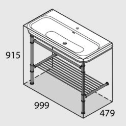 Victoria & Albert Metallo 100 Waschtisch Mit 2 Füßen, 3 Armaturlöcher -Badmöbel Verkäufe hersteller victoria albert waschtische untergestell metallo 2051359
