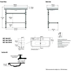 Victoria & Albert Metallo 100 Waschtisch Mit 2 Füßen, 3 Armaturlöcher -Badmöbel Verkäufe hersteller victoria albert waschtische untergestell metallo 3016091