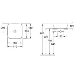 Villeroy & Boch Artis Aufsatzwaschtisch, Quadratisch 7 Villeroy & Boch Artis Aufsatzwaschtisch, Quadratisch -Badmöbel Verkäufe hersteller villeroy boch artis waschtisch aufsatzwaschtisch 739813