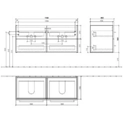 Villeroy & Boch Avento Waschtischunterschrank 118 X 45,2 X 51,4 Cm -Badmöbel Verkäufe hersteller villeroy boch avento badmoebel waschtischunterschrank 1868470