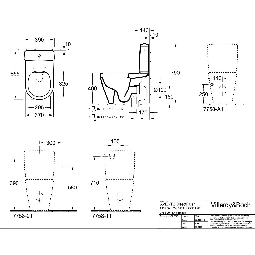 Villeroy & Boch Avento Tiefspülklosett Für Kombination Spülrandlos Bodenstehend 4 Villeroy & Boch Avento Tiefspülklosett Für Kombination Spülrandlos Bodenstehend – Bild 4