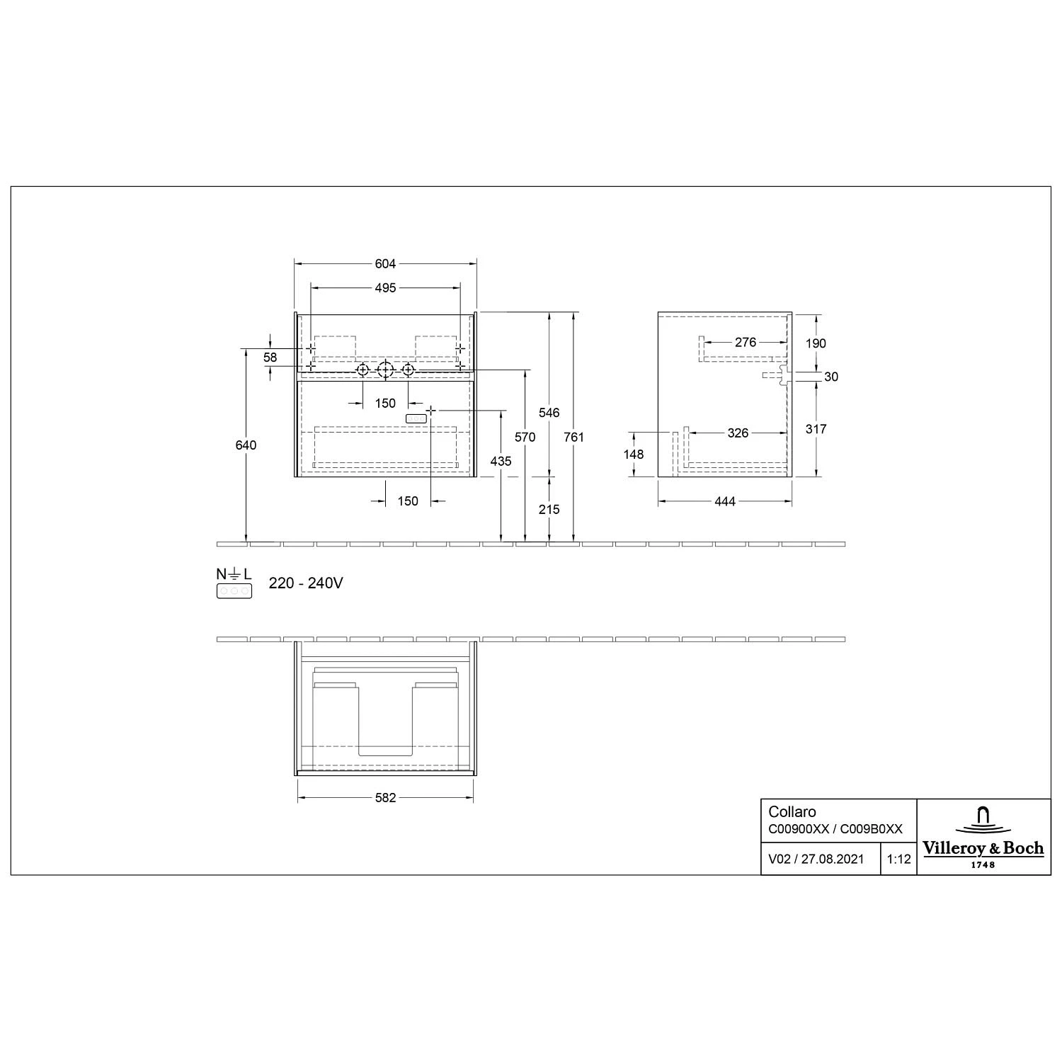 Villeroy & Boch Collaro Waschtischunterschrank 60,4 X 54,6 Cm Mit 2 Auszügen 4 Villeroy & Boch Collaro Waschtischunterschrank 60,4 X 54,6 Cm Mit 2 Auszügen – Bild 4