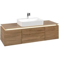 Villeroy & Boch Legato Waschtischunterschrank 140 X 38 Cm Mit 3 Auszügen Und LED Beleuchtung