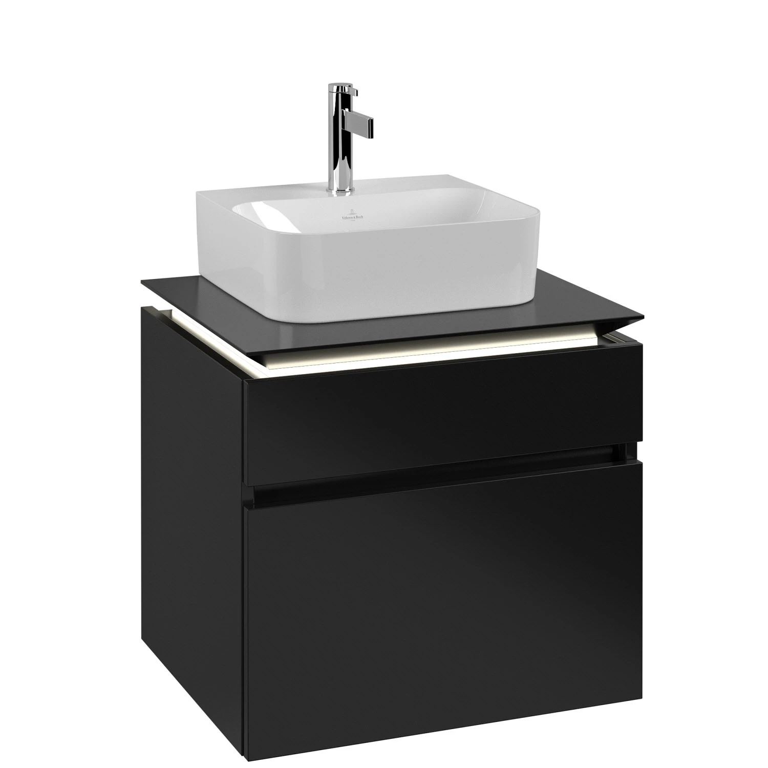 Villeroy & Boch Legato Waschtischunterschrank 60 X 55 Cm Mit 2 Auszügen Und LED Beleuchtung 1 Villeroy & Boch Legato Waschtischunterschrank 60 X 55 Cm Mit 2 Auszügen Und LED Beleuchtung