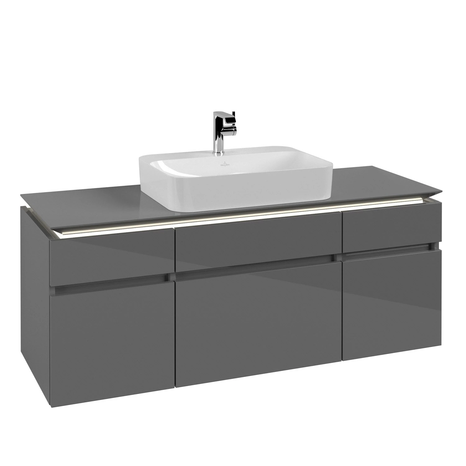 Villeroy & Boch Legato Waschtischunterschrank 140 X 55 Cm Mit 5 Auszügen Und LED Beleuchtung 1 Villeroy & Boch Legato Waschtischunterschrank 140 X 55 Cm Mit 5 Auszügen Und LED Beleuchtung