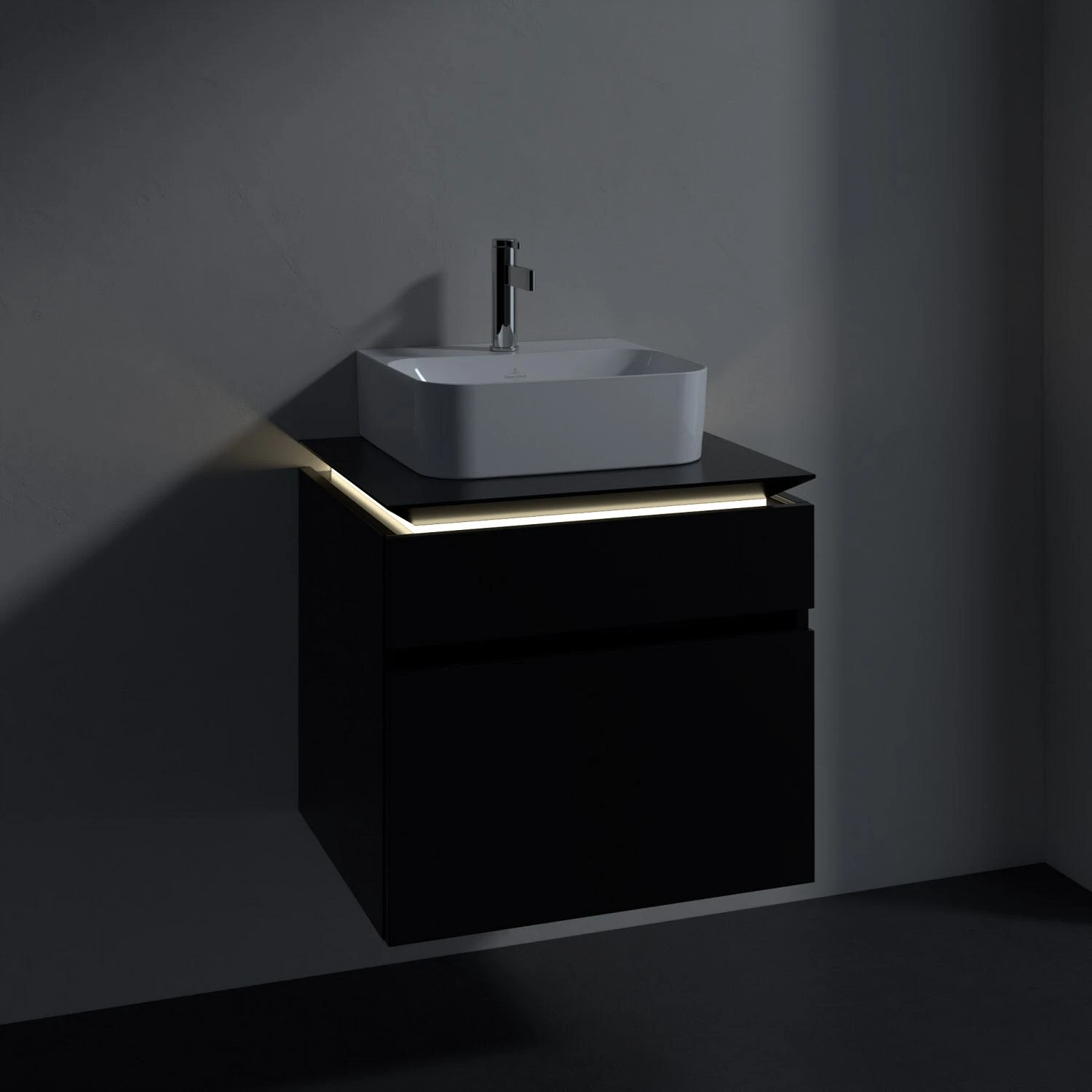 Villeroy & Boch Legato Waschtischunterschrank 60 X 55 Cm Mit 2 Auszügen Und LED Beleuchtung 5 Villeroy & Boch Legato Waschtischunterschrank 60 X 55 Cm Mit 2 Auszügen Und LED Beleuchtung – Bild 5