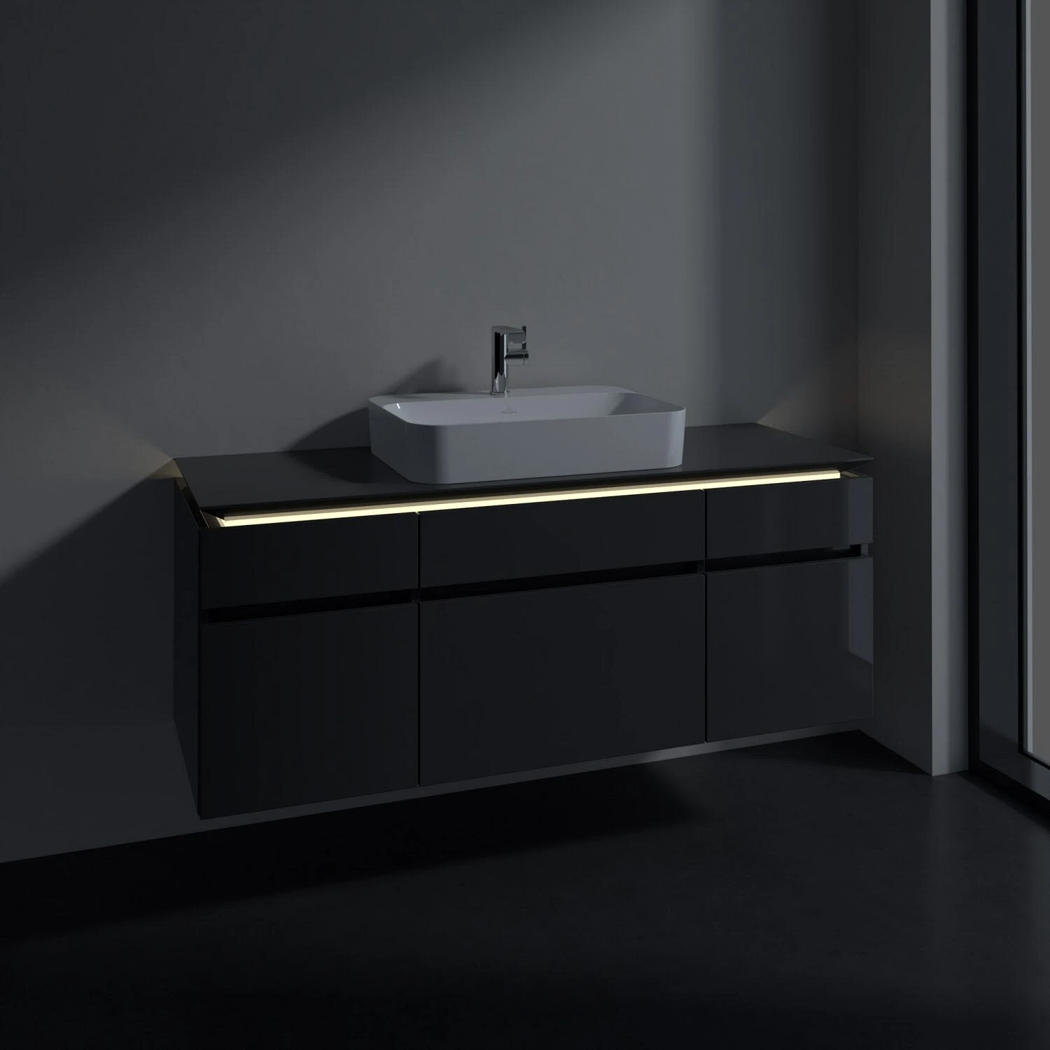 Villeroy & Boch Legato Waschtischunterschrank 140 X 55 Cm Mit 5 Auszügen Und LED Beleuchtung 4 Villeroy & Boch Legato Waschtischunterschrank 140 X 55 Cm Mit 5 Auszügen Und LED Beleuchtung – Bild 4