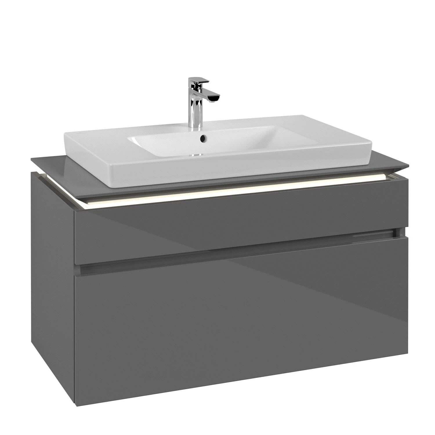 Villeroy & Boch Legato Waschtischunterschrank 100 Cm Mit 2 Auszügen Und LED-Beleuchtung 1 Villeroy & Boch Legato Waschtischunterschrank 100 Cm Mit 2 Auszügen Und LED-Beleuchtung