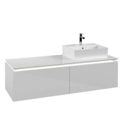 Villeroy & Boch Legato Waschtischunterschrank 140 Cm Mit LED-Beleuchtung, 2 Auszügen, Waschtisch Rechts
