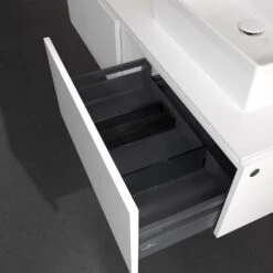 Villeroy & Boch Legato Waschtischunterschrank 140 Cm Mit LED-Beleuchtung, 2 Auszügen, Waschtisch Rechts -Badmöbel Verkäufe hersteller villeroy boch legato badmoebel waschtischunterschraenke 9322346