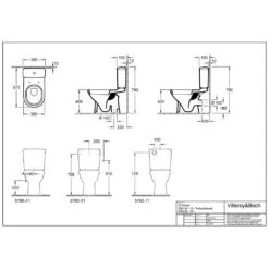 Villeroy & Boch O.novo Stand-Tiefspülklosett Für Kombination Abgang Waagerecht -Badmöbel Verkäufe hersteller villeroy boch novo wc stand 813061