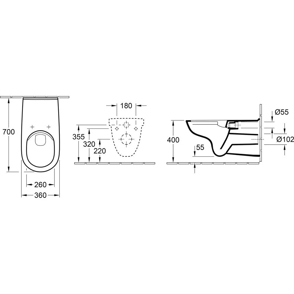 Villeroy & Boch Vicare Tiefspül-WC Spülrandlos, 36 X 70 Cm, Für WC-Sitz 4 Villeroy & Boch Vicare Tiefspül-WC Spülrandlos, 36 X 70 Cm, Für WC-Sitz – Bild 4