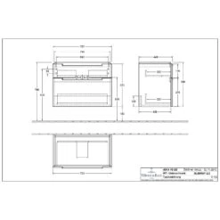 Villeroy & Boch Subway 2.0 Waschtischunterschrank XXL 78,7 Cm, Griffe Silberfarbig Matt, 2 Auszüge -Badmöbel Verkäufe hersteller villeroy boch subway 2 badmoebel 4213648