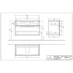 Villeroy & Boch Subway 2.0 Waschtischunterschrank XXL 98,7 Cm, Griffe Chromfarbig Glänzend, 2 Auszüge -Badmöbel Verkäufe hersteller villeroy boch subway 2 badmoebel 4213657