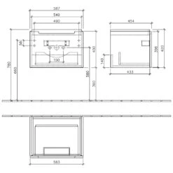 Villeroy & Boch Subway 2.0 Waschtischunterschrank 58,7 Cm, Griff Silberfarbig Matt, 1 Auszug -Badmöbel Verkäufe hersteller villeroy boch subway 2 badmoebel 615704
