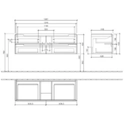 Villeroy & Boch Subway 2.0 Waschtischunterschrank 128,7 Cm, Griffe Chromfarbig Glänzend, 4 Auszüge -Badmöbel Verkäufe hersteller villeroy boch subway 2 badmoebel 615713