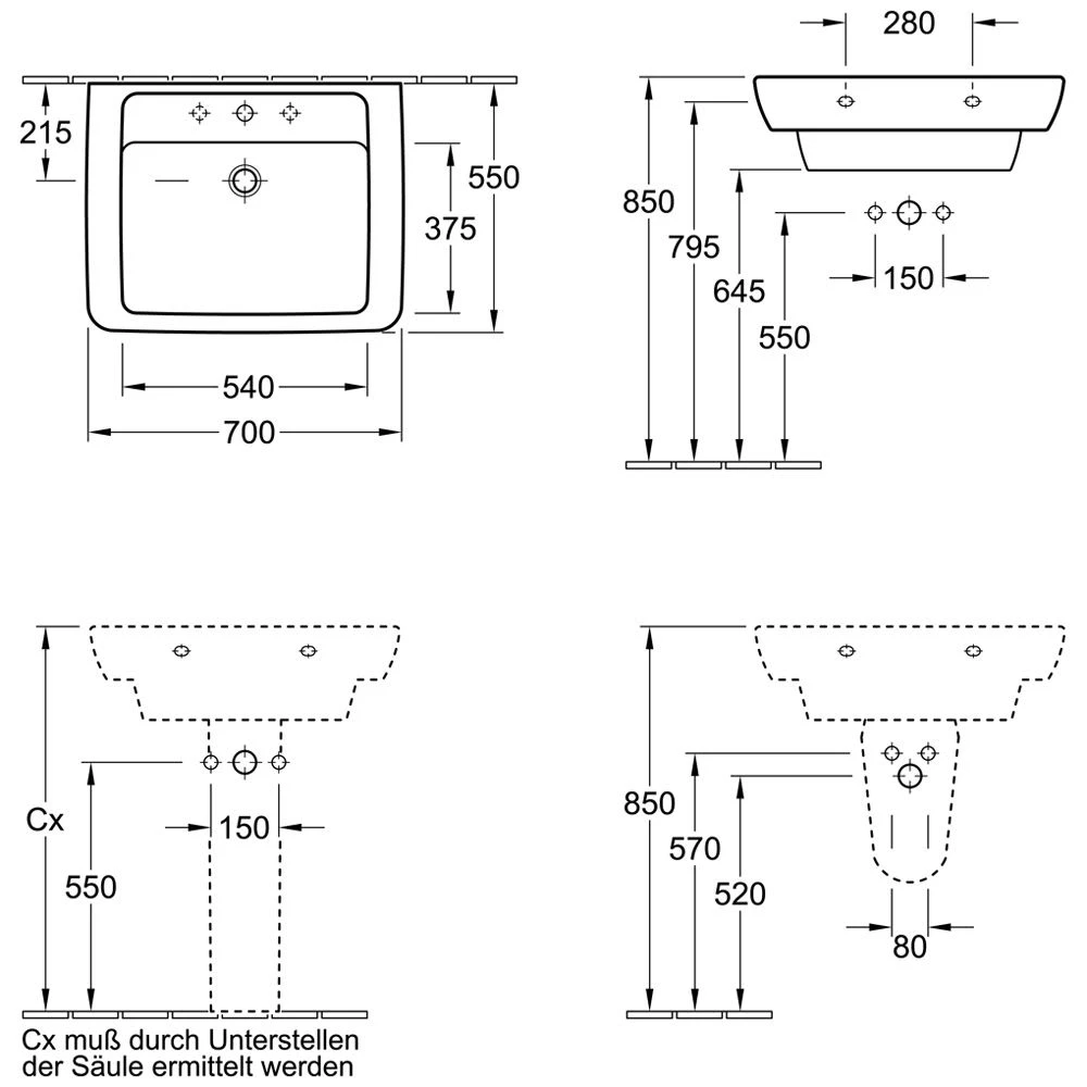 Villeroy & Boch Universal-Halbsäule 2 Villeroy & Boch Universal-Halbsäule – Bild 2