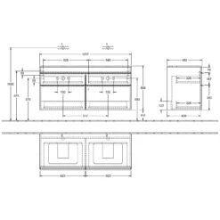 Villeroy & Boch Venticello Waschtischunterschrank XXL 125,7 Cm Für 2 Aufsatzbecken -Badmöbel Verkäufe hersteller villeroy boch venticello badmoebel waschtischunterschraenke 2137183