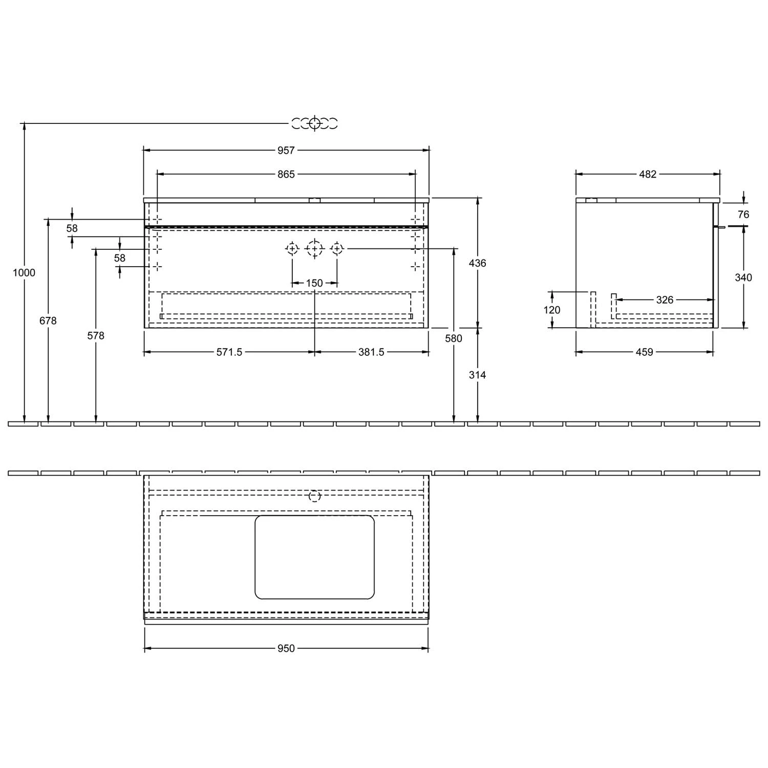 Villeroy & Boch Venticello Waschtischunterschrank 95,7 Cm Für Aufsatzbecken Rechts 4 Villeroy & Boch Venticello Waschtischunterschrank 95,7 Cm Für Aufsatzbecken Rechts – Bild 4