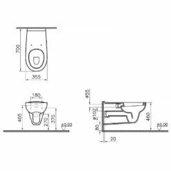 VitrA Conforma Wand-WC, Flachspüler Mit Spülrand
