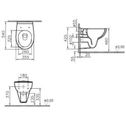 VitrA Conforma Wand-WC, VitrA Flush 2.0, Tiefspüler + 6 Cm -Badmöbel Verkäufe hersteller vitra badkeramik conforma wc wand 3695531