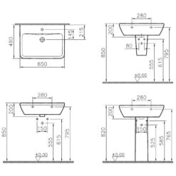 VitrA Integra Waschtisch 64,5 Cm, Mit Überlaufloch, 1 Hahnloch Mittig -Badmöbel Verkäufe hersteller vitra integra waschtisch 64 5 2841706