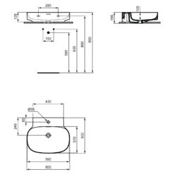 Ideal Standard Linda-X Waschtisch 60 Cm, 1 Hahnloch, Mit Überlauf 8 Ideal Standard Linda-X Waschtisch 60 Cm, 1 Hahnloch, Mit Überlauf -Badmöbel Verkäufe ideal standard atelier collections linda x 9579551