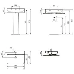 Ideal Standard Conca Waschtisch 60 Cm, 1 Hahnloch, Mit Überlauf, Geschliffen -Badmöbel Verkäufe ideal standard badkeramik conca waschtische 60 6988296